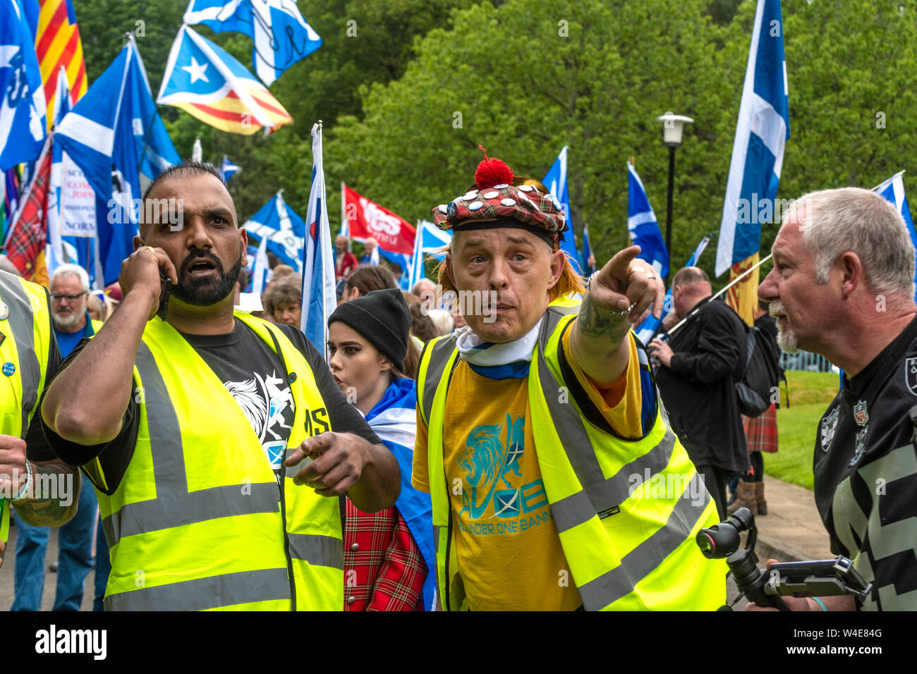 Galashiels, tutti sotto uno striscione indipendenza marzo - 2019 Foto Stock