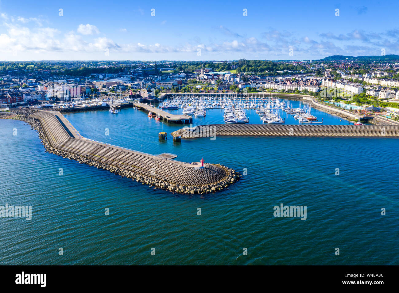 La città di Bangor e marina Foto Stock