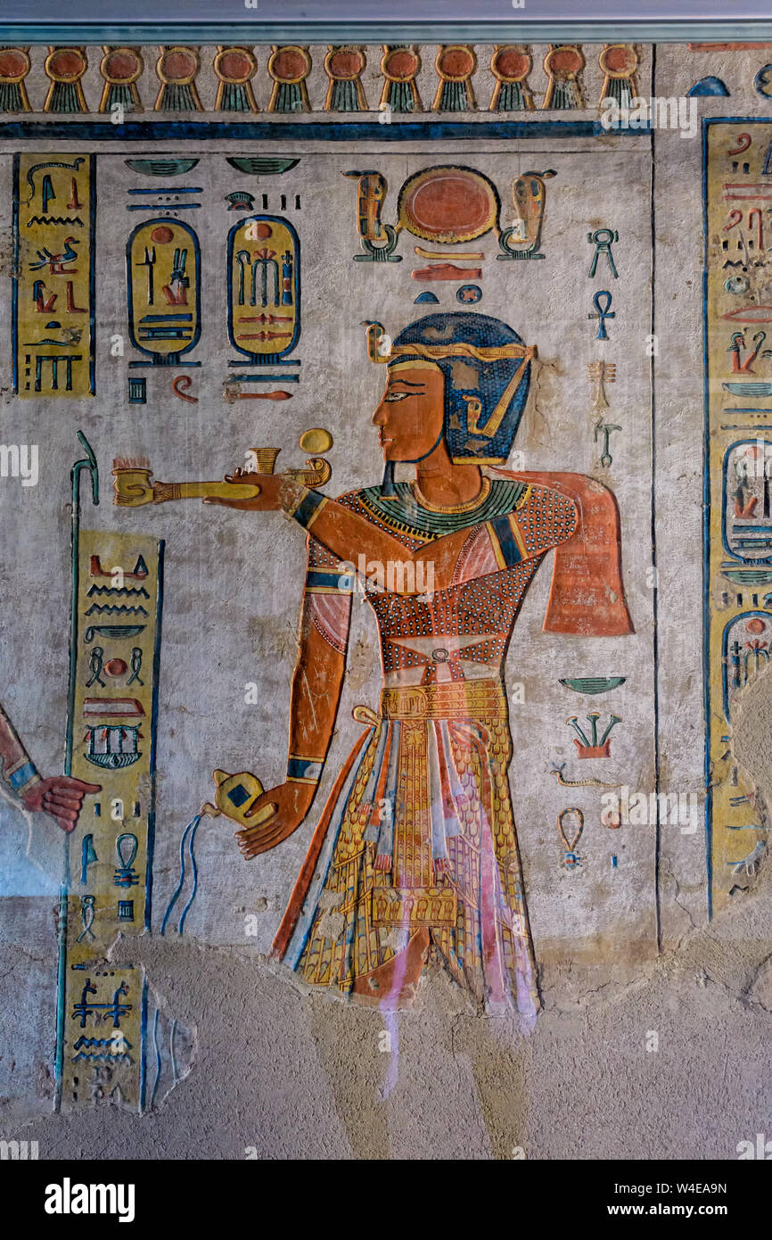 Tomba del Principe Khaemwaset, figlio di Ramses III, nella Valle delle regine Foto Stock