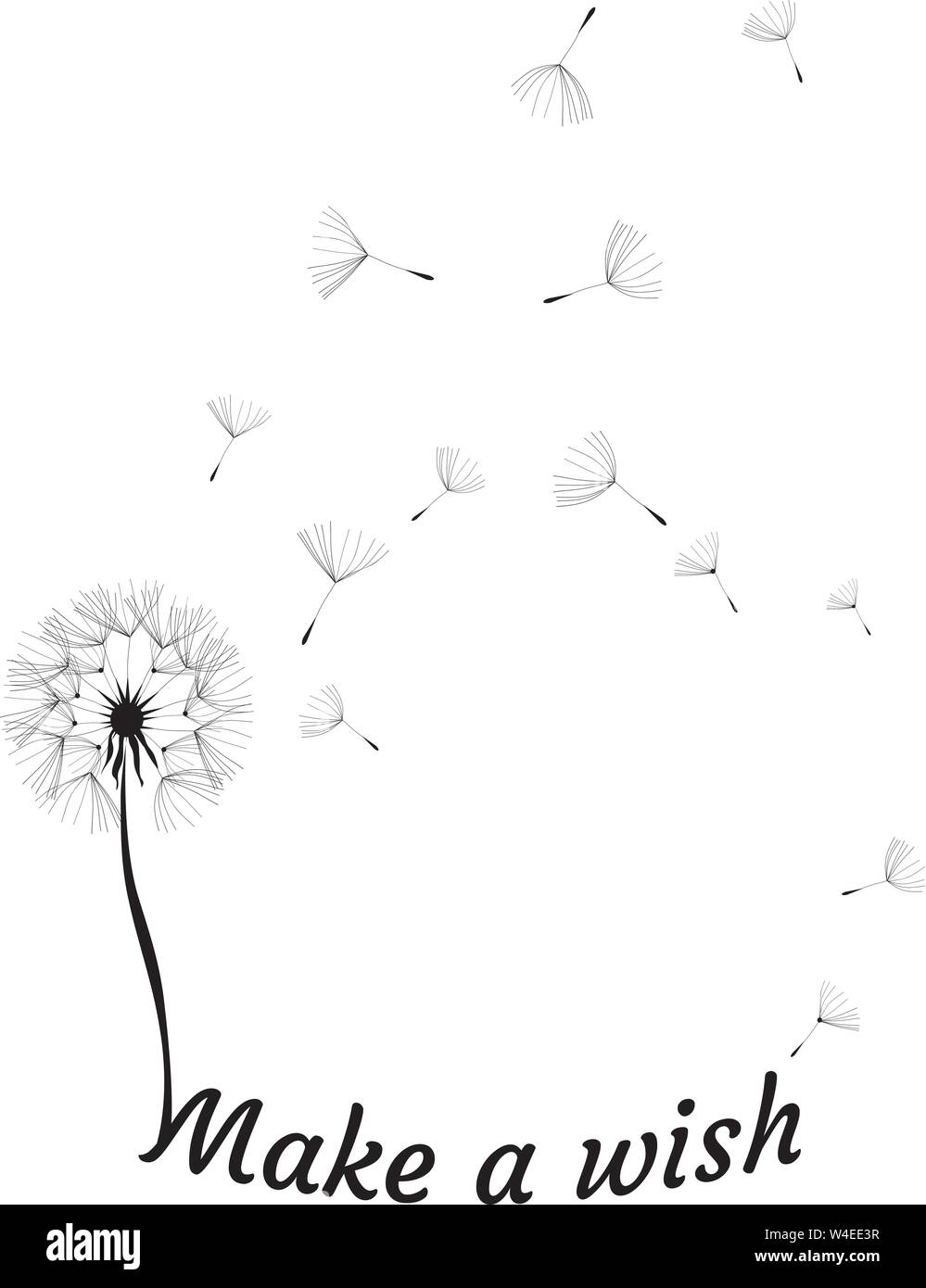 Illustrazione vettoriale di un dente di leone esprimere un desiderio abstract fiore. Illustrazione Vettoriale