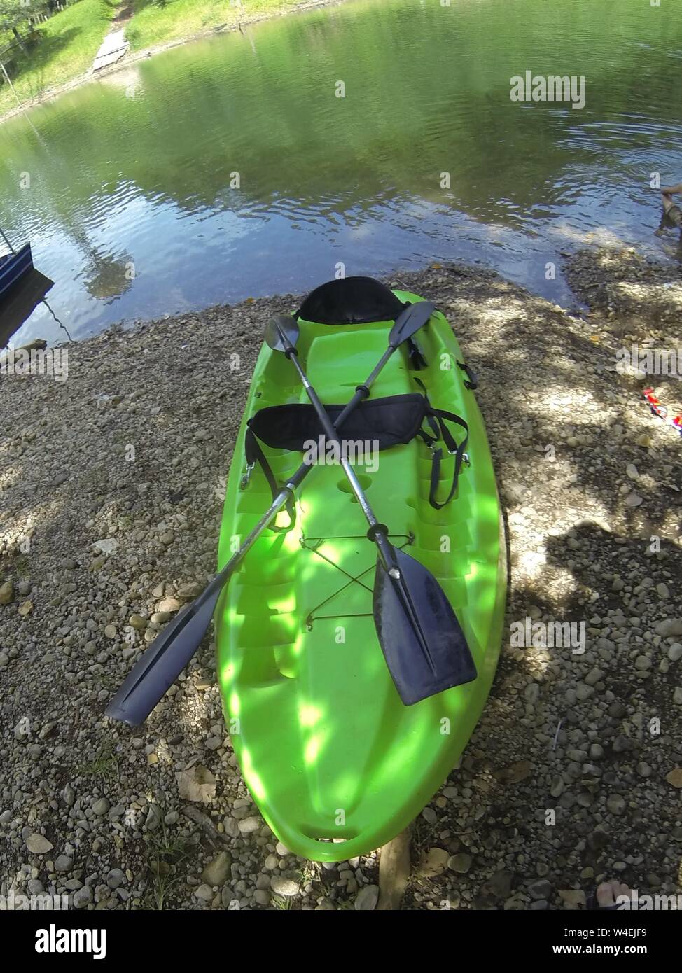 Kayak sul fiume e nel lago Yojoa Honduras Foto Stock