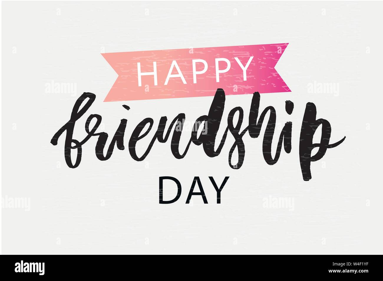 Felice amicizia giorno Lettering frase illustrazione vettoriale Illustrazione Vettoriale