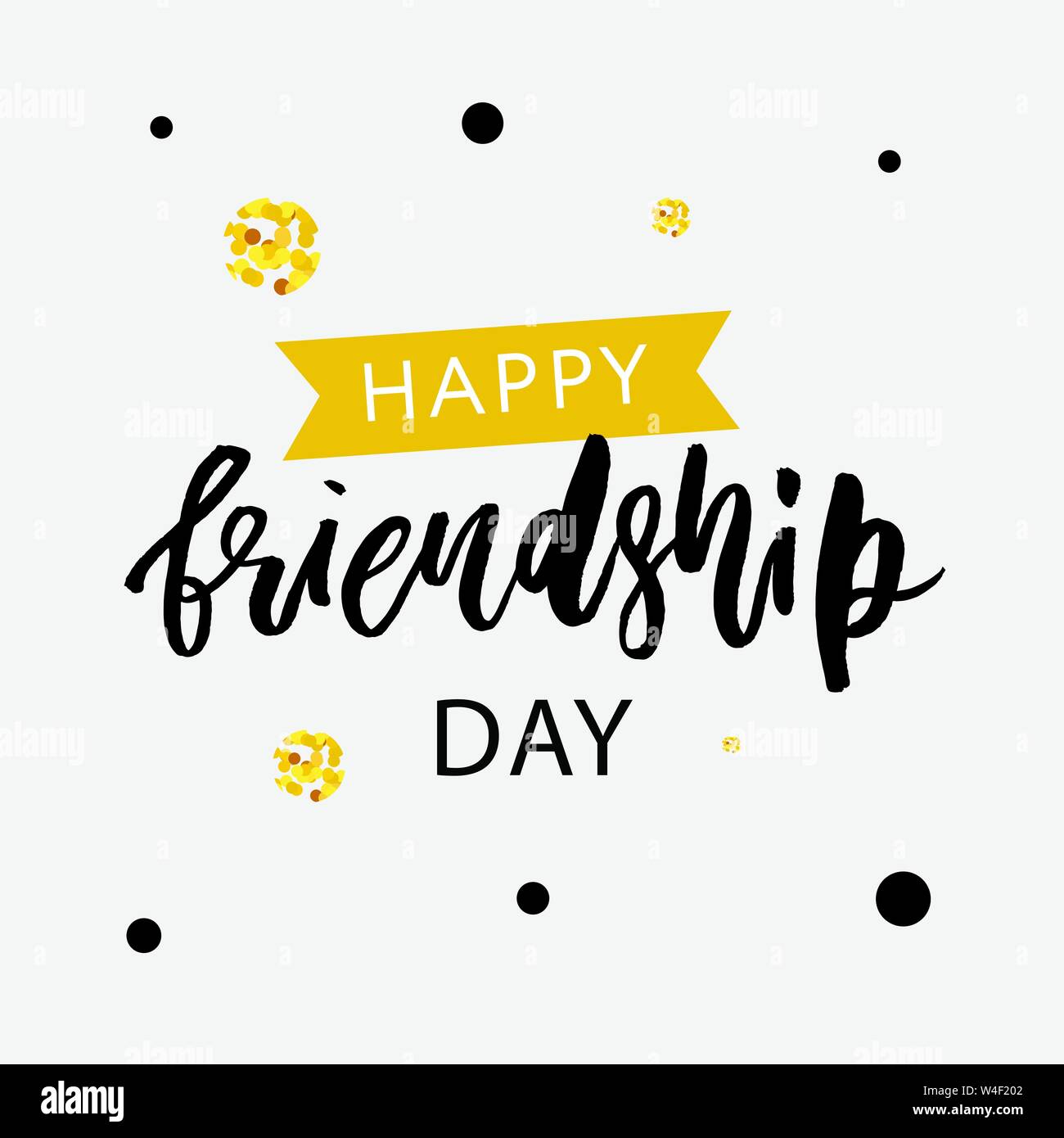 Felice amicizia giorno Lettering frase illustrazione vettoriale Illustrazione Vettoriale