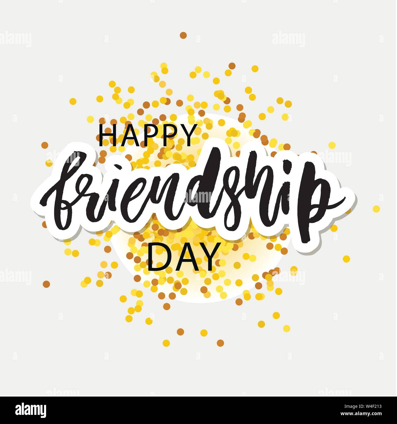 Felice amicizia giorno Lettering frase illustrazione vettoriale Illustrazione Vettoriale