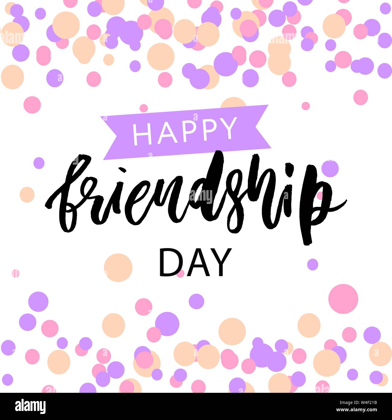 Felice amicizia giorno Lettering frase illustrazione vettoriale Illustrazione Vettoriale