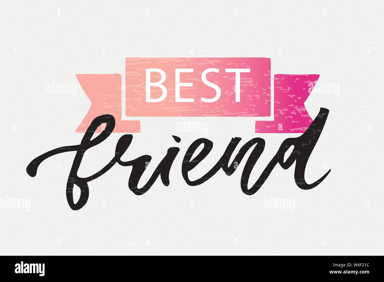 Felice amicizia giorno Lettering frase illustrazione vettoriale Illustrazione Vettoriale