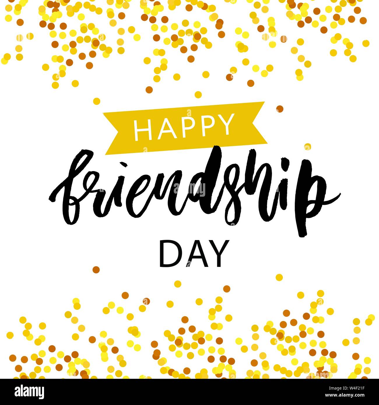 Felice amicizia giorno Lettering frase illustrazione vettoriale Illustrazione Vettoriale