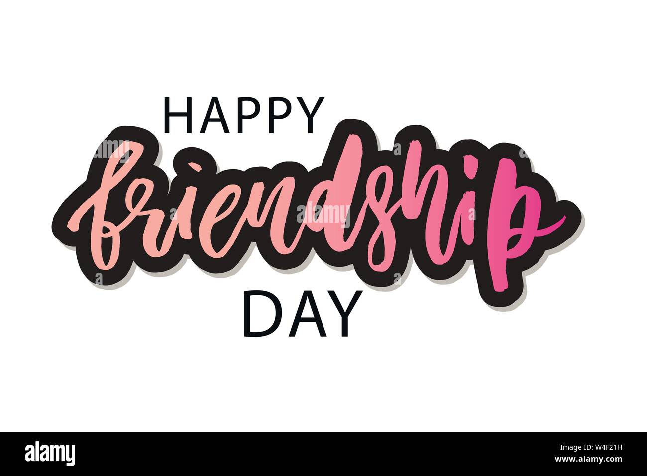 Felice amicizia giorno Lettering frase illustrazione vettoriale Illustrazione Vettoriale