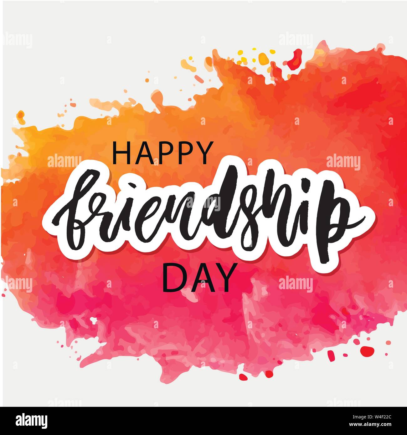 Felice amicizia giorno Lettering frase illustrazione vettoriale Illustrazione Vettoriale