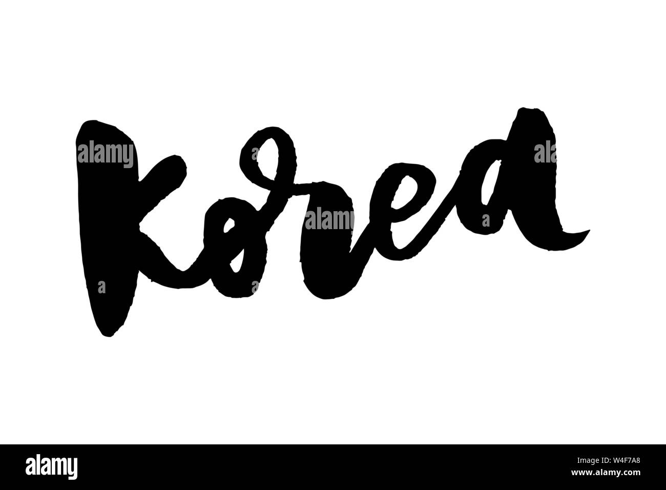 Manoscritte lettera inglese corea di stile asiatico e una illustrazione vettoriale Sungnyemun noto come mercato Namdaemun che è il punto di riferimento di Seul in Corea. Illustrazione Vettoriale