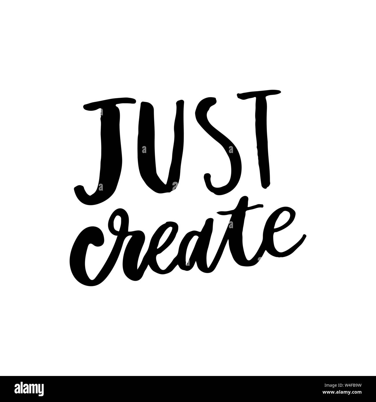 Immaginate. Preventivo di ispirazione, vettore calligraphy. Nero lettering moderno isolato su sfondo bianco Illustrazione Vettoriale