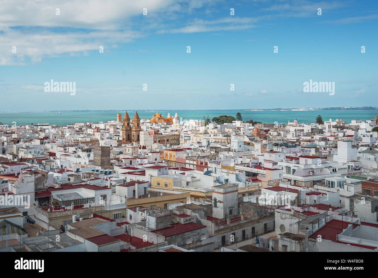 Vista aerea della città di Cadiz - Cadice, Andalusia, Spagna Foto Stock