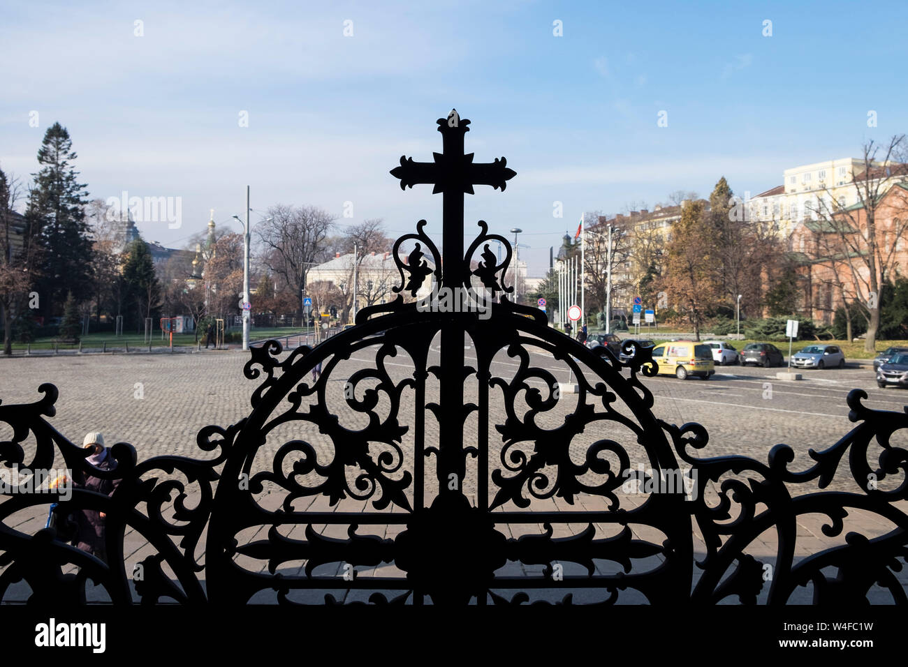 La Bulgaria, Sofia, chiesa cattedrale Alexander Nevski nel centro della capitale bulgara Sofia Foto Stock