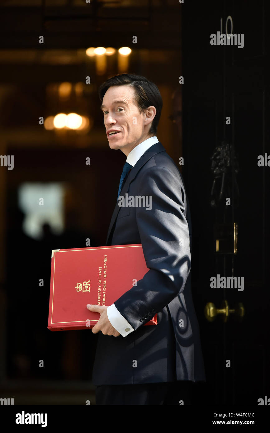 A Downing Street, Londra, Regno Unito. Il 23 luglio 2019. Rory Stewart. Arrivano i ministri per la riunione di gabinetto. Credito: Matteo Chattle/Alamy Live News Foto Stock