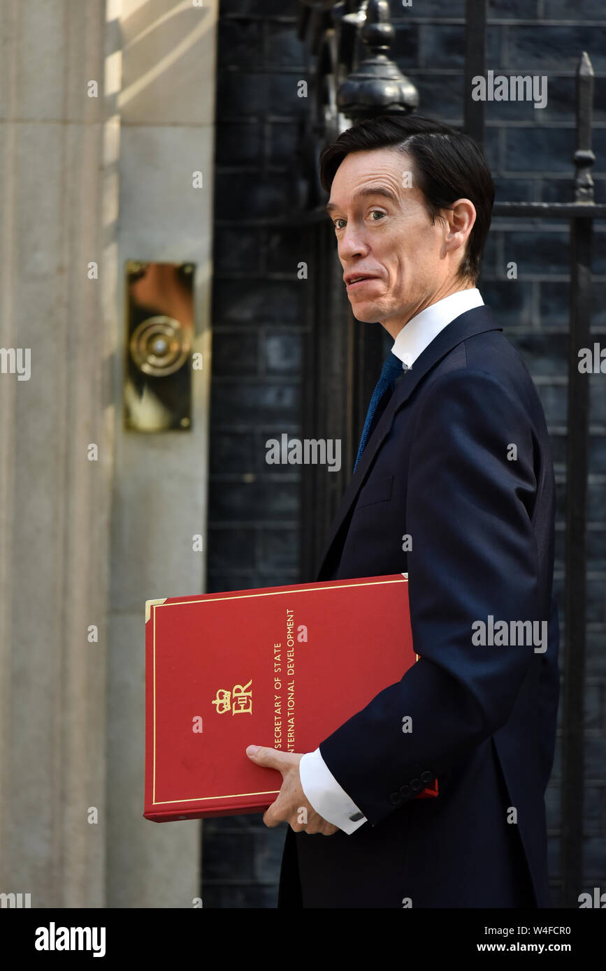 A Downing Street, Londra, Regno Unito. Il 23 luglio 2019. Rory Stewart. Arrivano i ministri per la riunione di gabinetto. Credito: Matteo Chattle/Alamy Live News Foto Stock