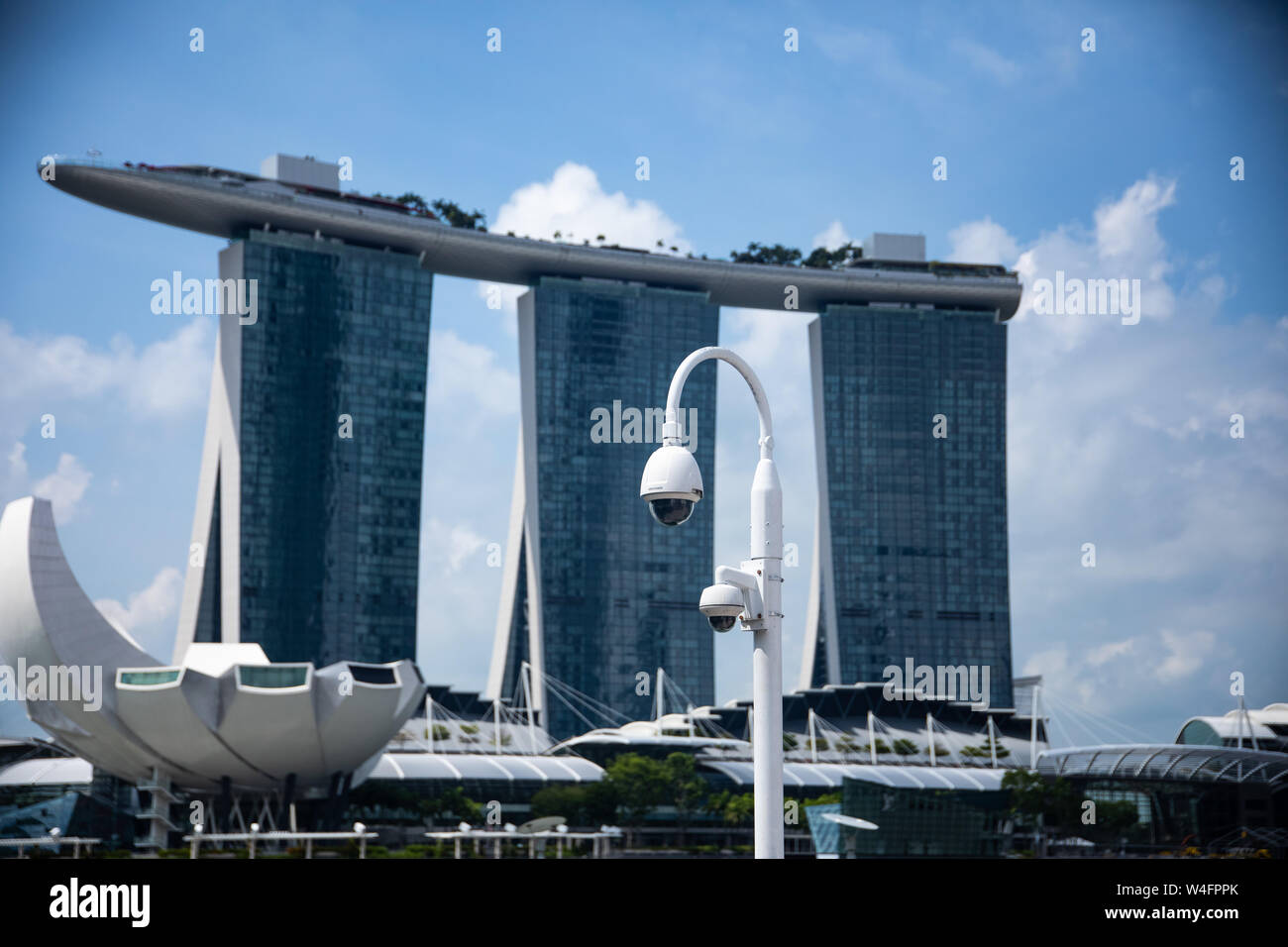 Telecamera TVCC violare ot Marina Bay Sands Singapore Foto Stock