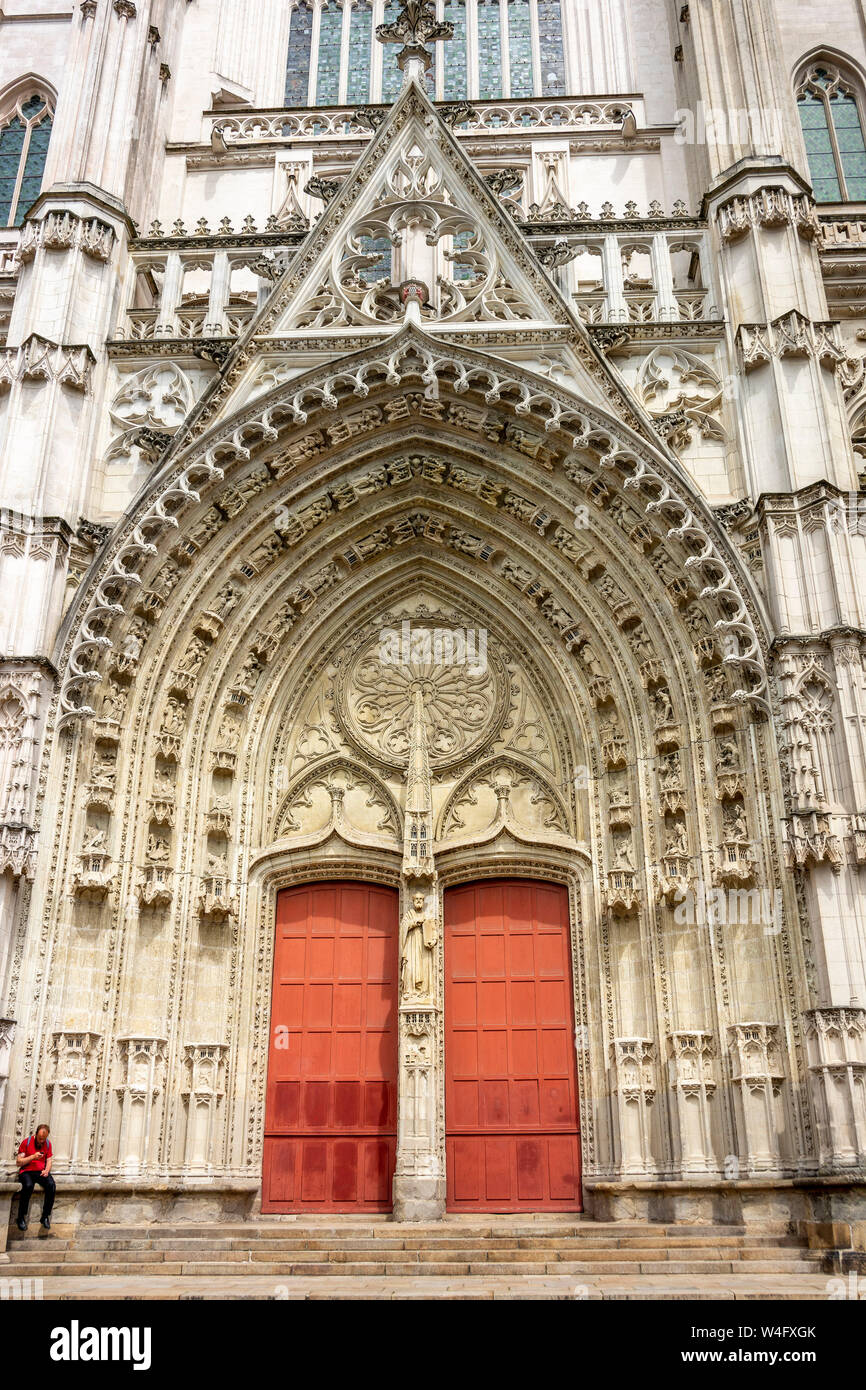 Portico della Cattedrale Saint-Pierre di Nantes. Loire-Atlantique. Pays de la Loire. Francia Foto Stock