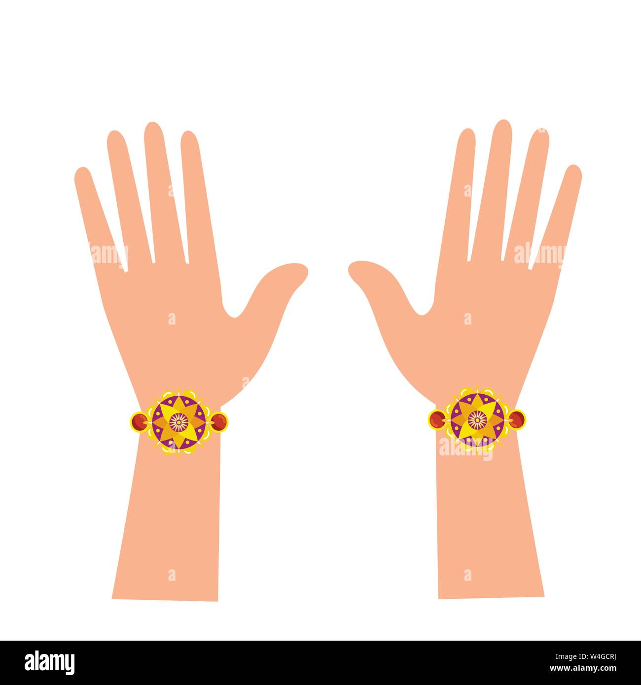 Mani con stile bohemien bracciali Illustrazione Vettoriale
