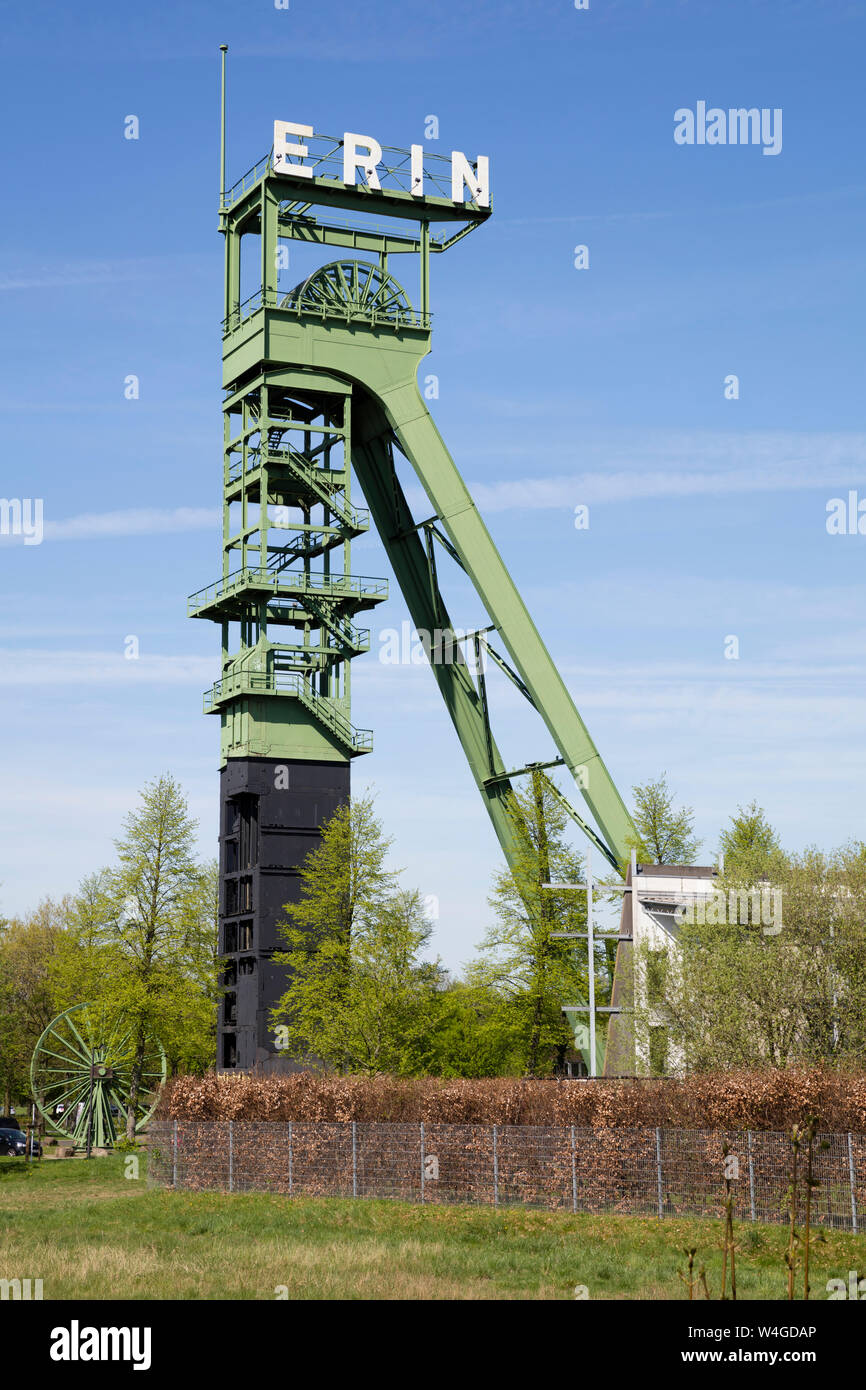 In Germania, in Renania settentrionale-Vestfalia, Castrop-Rauxel, Headframe, ex Erin Colliery Foto Stock