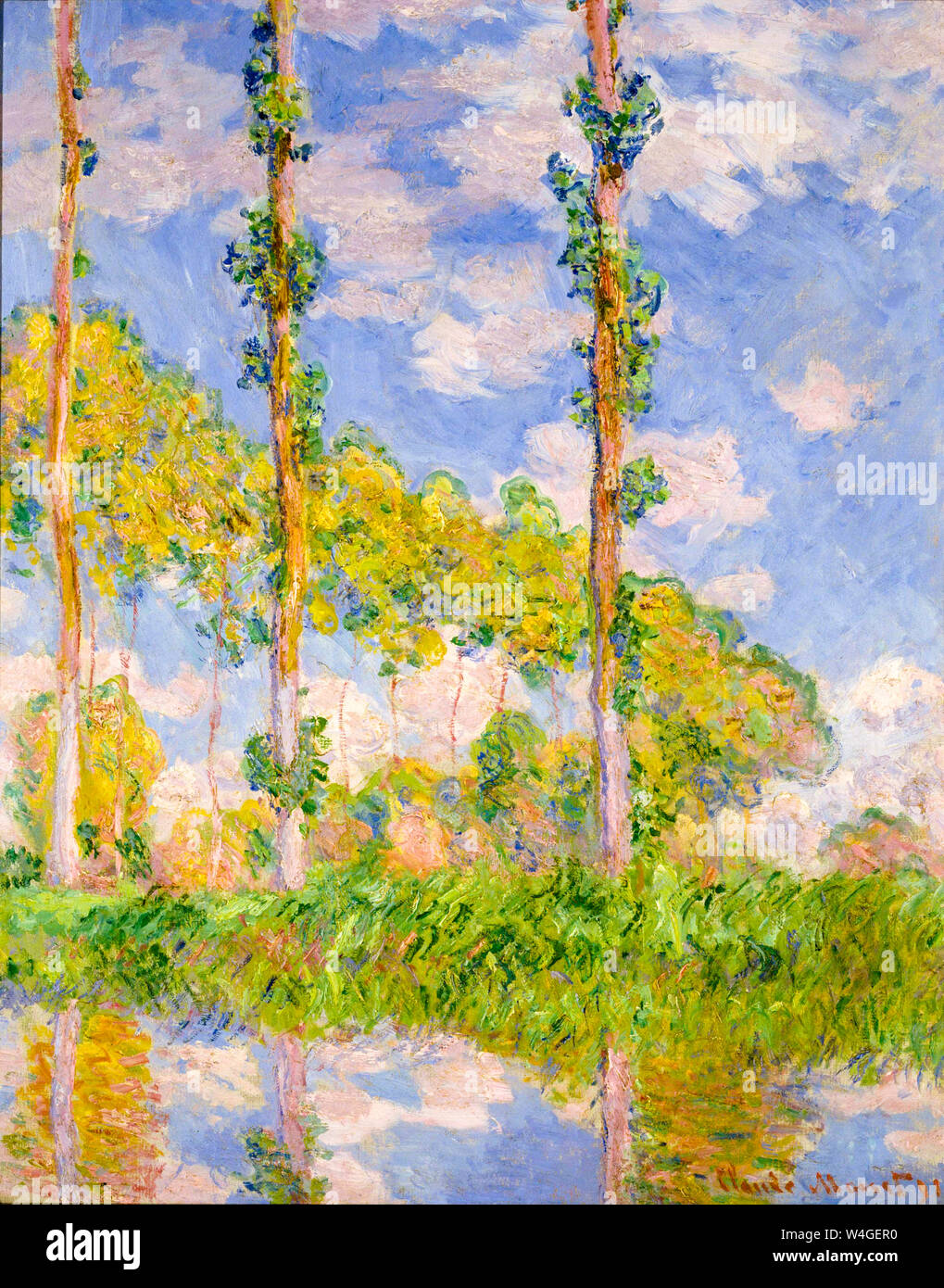 Claude Monet, pioppi nel sole, la pittura di paesaggio, 1891 Foto Stock