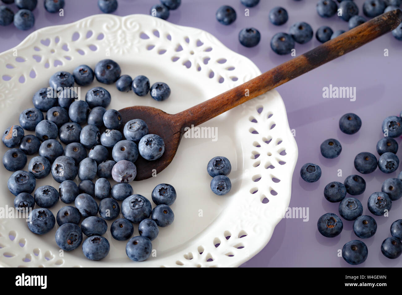 Frutta di stagione, cibi, mirtillo Foto Stock