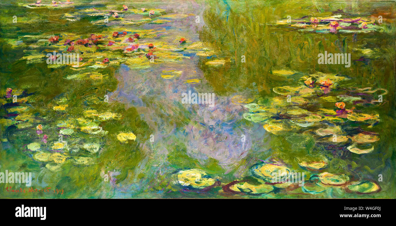 Claude Monet, Water Lilies, pittura impressionista, 1919 Foto Stock