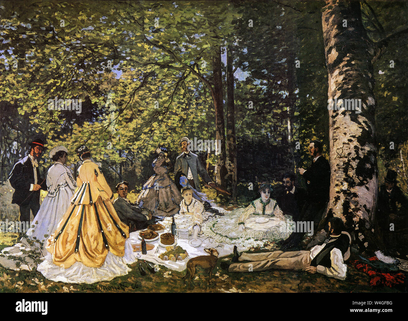 Claude Monet, Luncheon sull'erba, (le Déjeuner sur l'herbe), pittura impressionista, 1865-1866 Foto Stock