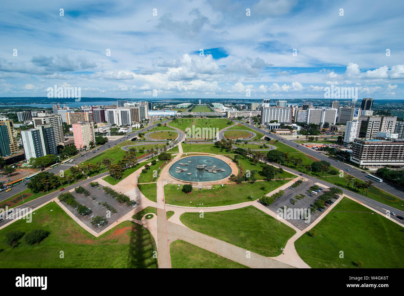 Vista dalla Torre della televisione su Brasilia, Brasile Foto Stock