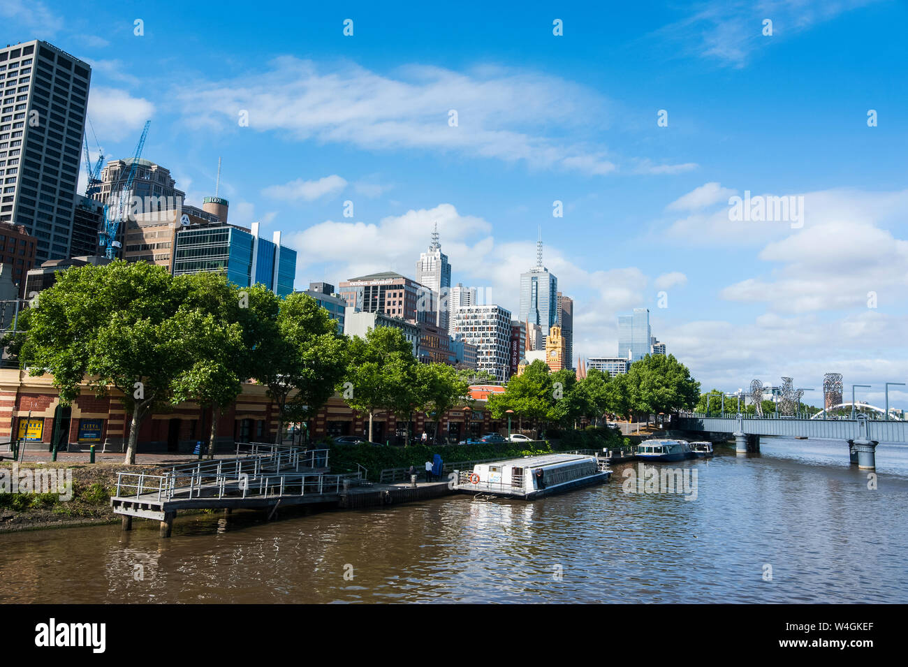 Il cuore di Melbourne sul fiume Yarra, Victoria, Australia Foto Stock