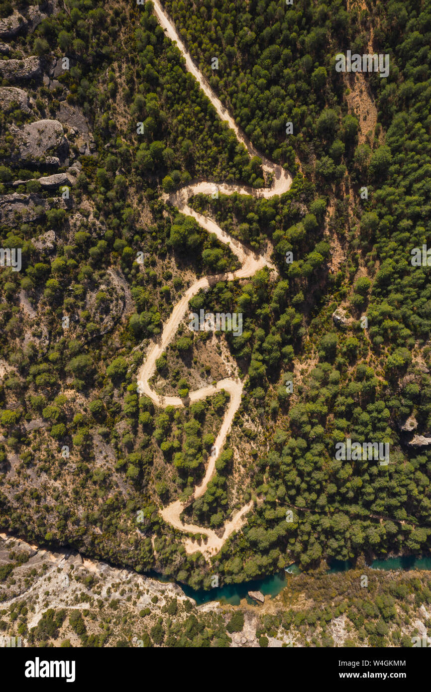 Sentiero escursionistico vicino a Cuenca, Castilla la Mancha, in Spagna Foto Stock