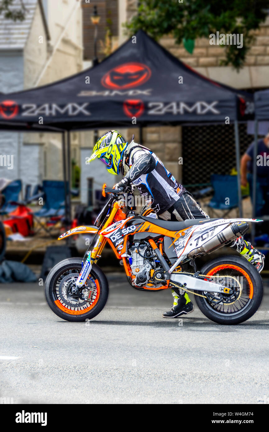 Hill climb da Guernsey ciclo motore & Car Club presso Les Val des Terres Foto Stock