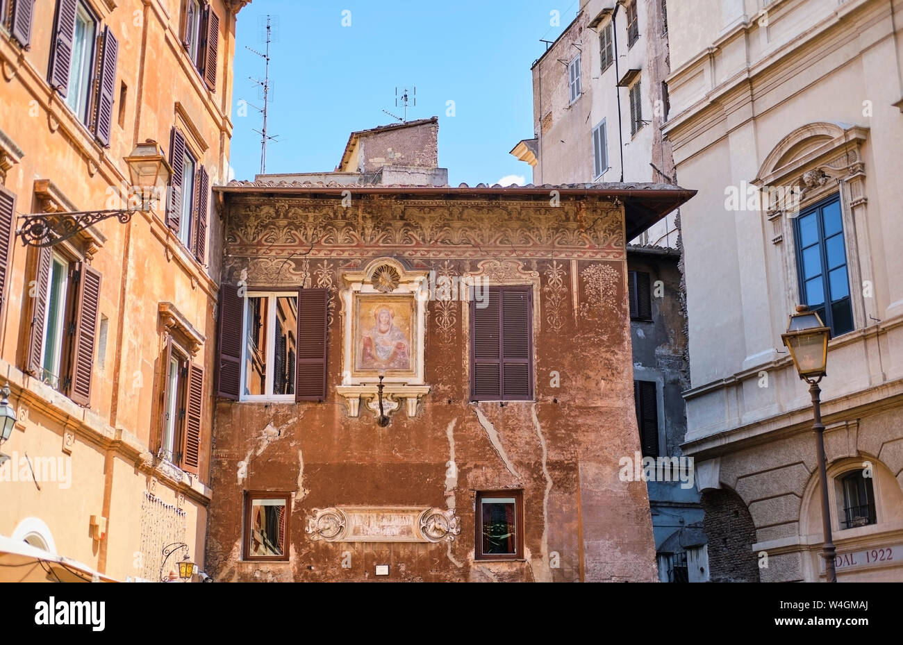 Vecchie case, Roma, Italia Foto Stock