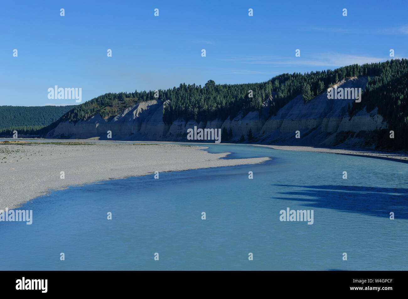 Rakaia river, Isola del Sud, Nuova Zelanda Foto Stock