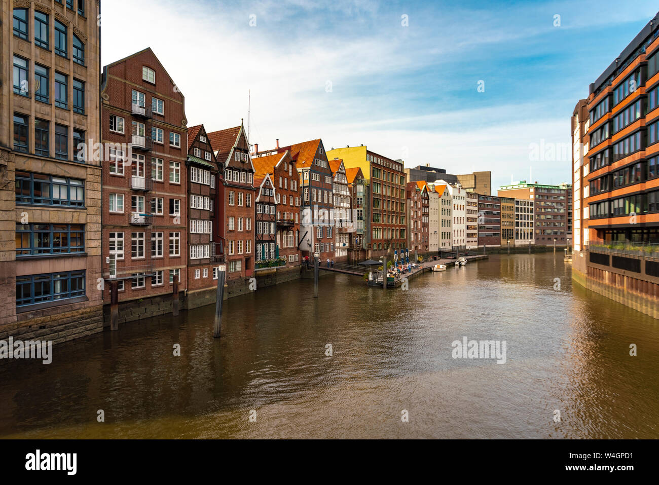 Nikolaifleet, Speicherstadt, Amburgo, Germania Foto Stock