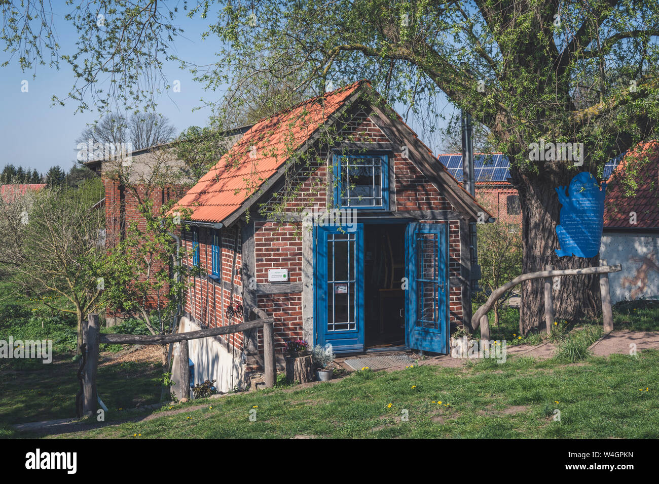 Piccolo cafe, Wahrenberg, Sassonia-Anhalt, Germania Foto Stock