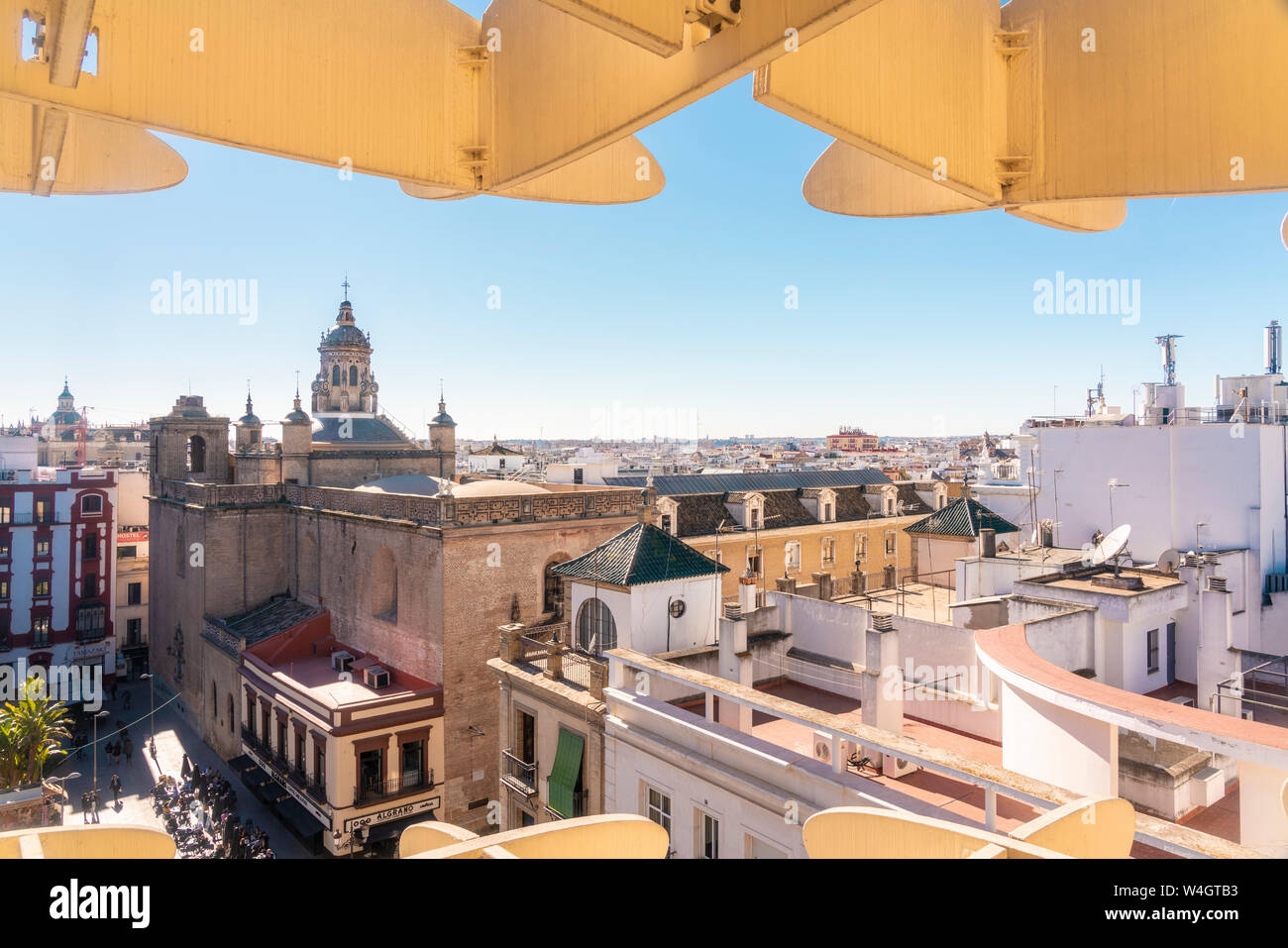 Paesaggio urbano dalla Metropol Parasol, Siviglia, Spagna Foto Stock