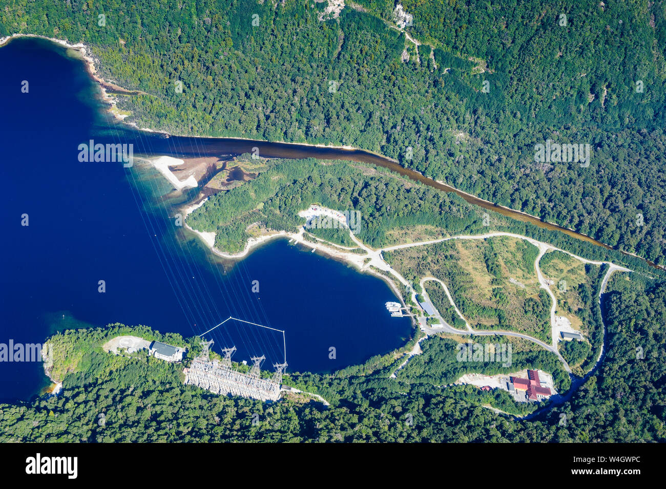 Vista aerea del Parco Nazionale di Fiordland, Isola del Sud, Nuova Zelanda Foto Stock