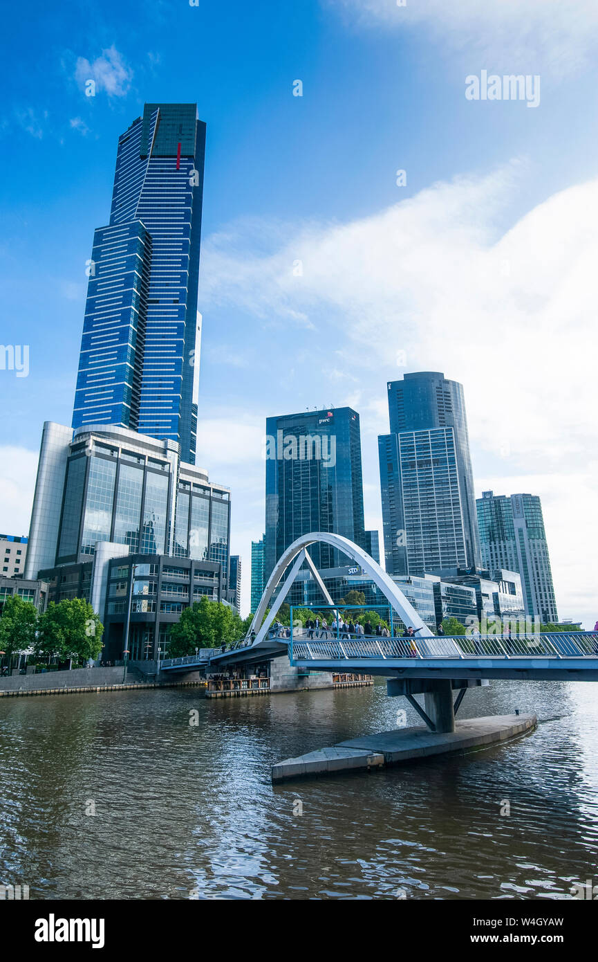 Il cuore di Melbourne sul fiume Yarra, Victoria, Australia Foto Stock