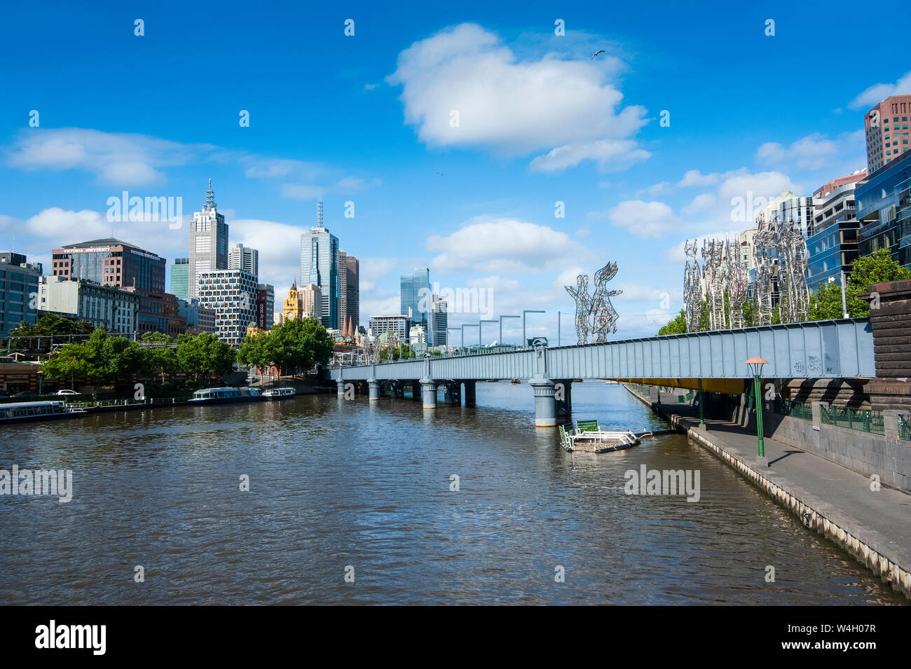 Il cuore di Melbourne sul fiume Yarra, Victoria, Australia Foto Stock