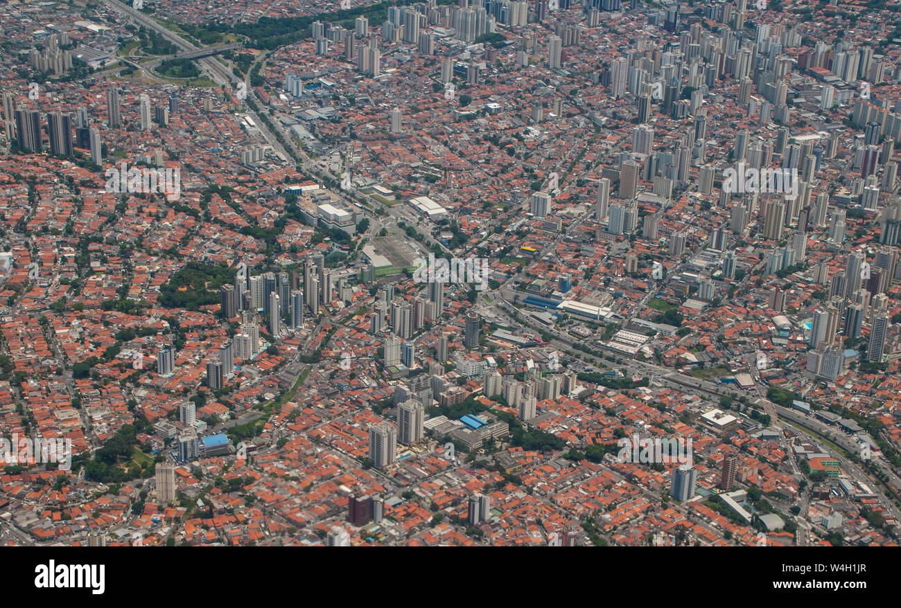 Vista aerea di Sao Paulo, Brasile Foto Stock