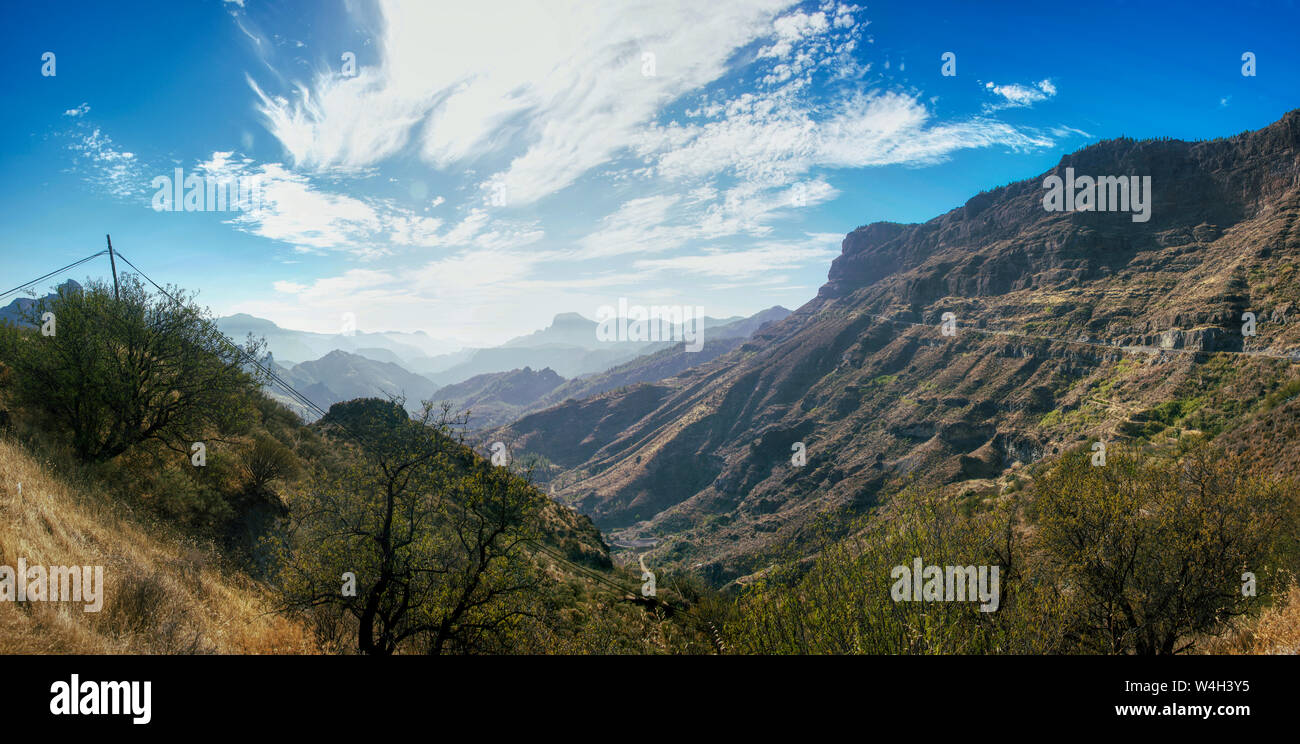 Barranco a Tejeda montagne, Gran Canaria, Spagna Foto Stock