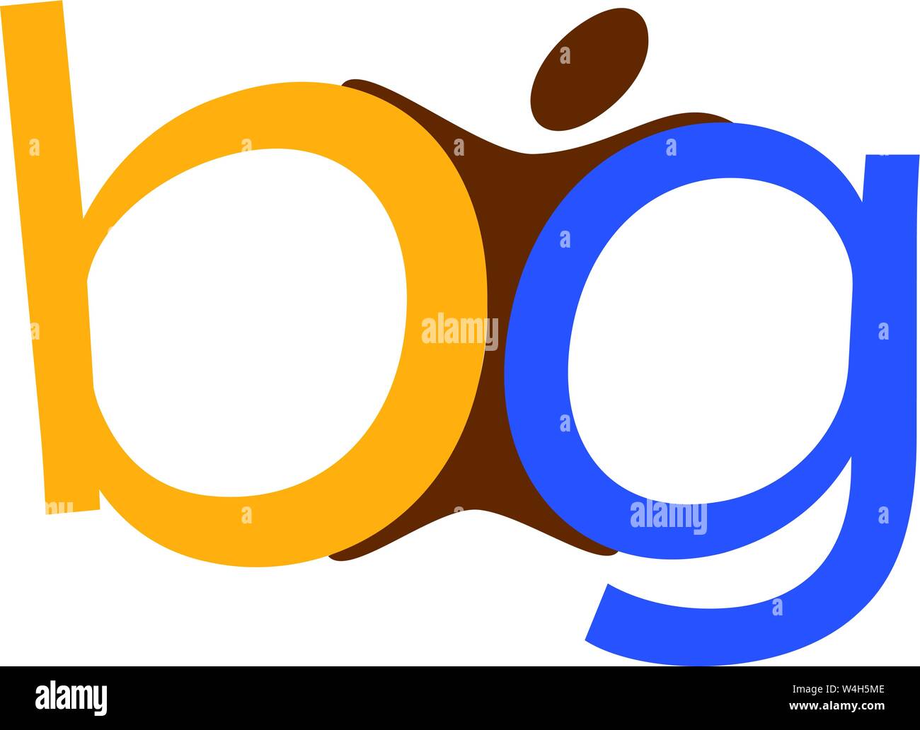 'B' e 'g' nella parola grande, ottenendo la spremitura della 'i' Illustrazione Vettoriale