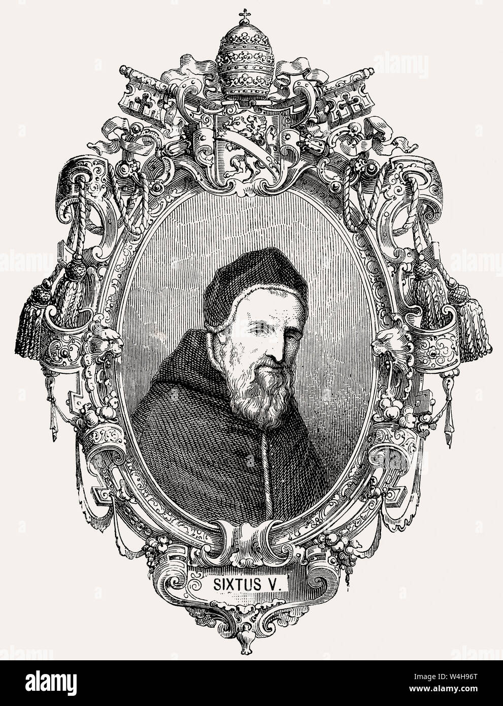 Sisto V o Felice Peretti di Montalto, 1521 - 1590, Papa della Chiesa Cattolica dal 1585-90 Foto Stock