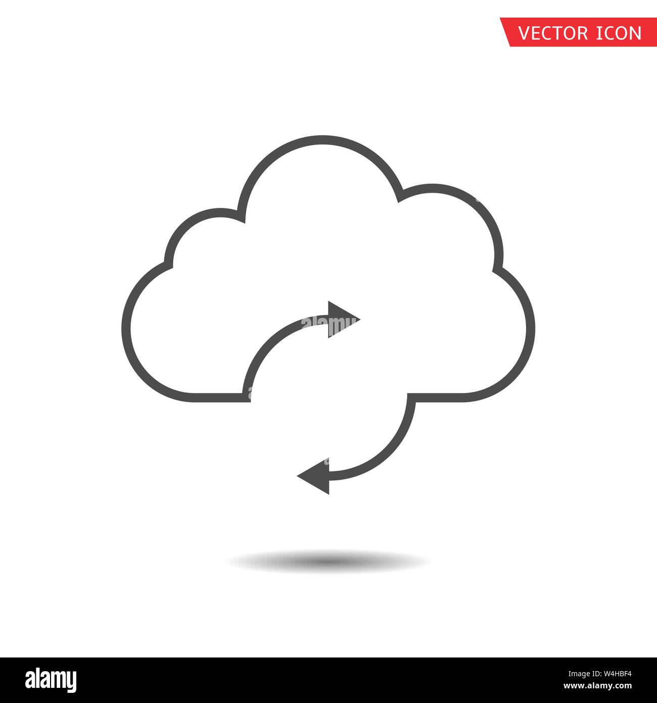 Il Cloud sync icona Aggiorna. Dati tecnologie di sincronizzazione Illustrazione Vettoriale