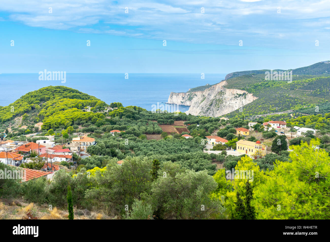 Grecia Zante, il paradiso come il paesaggio e un piccolo villaggio vacanze isola di destinazione Foto Stock