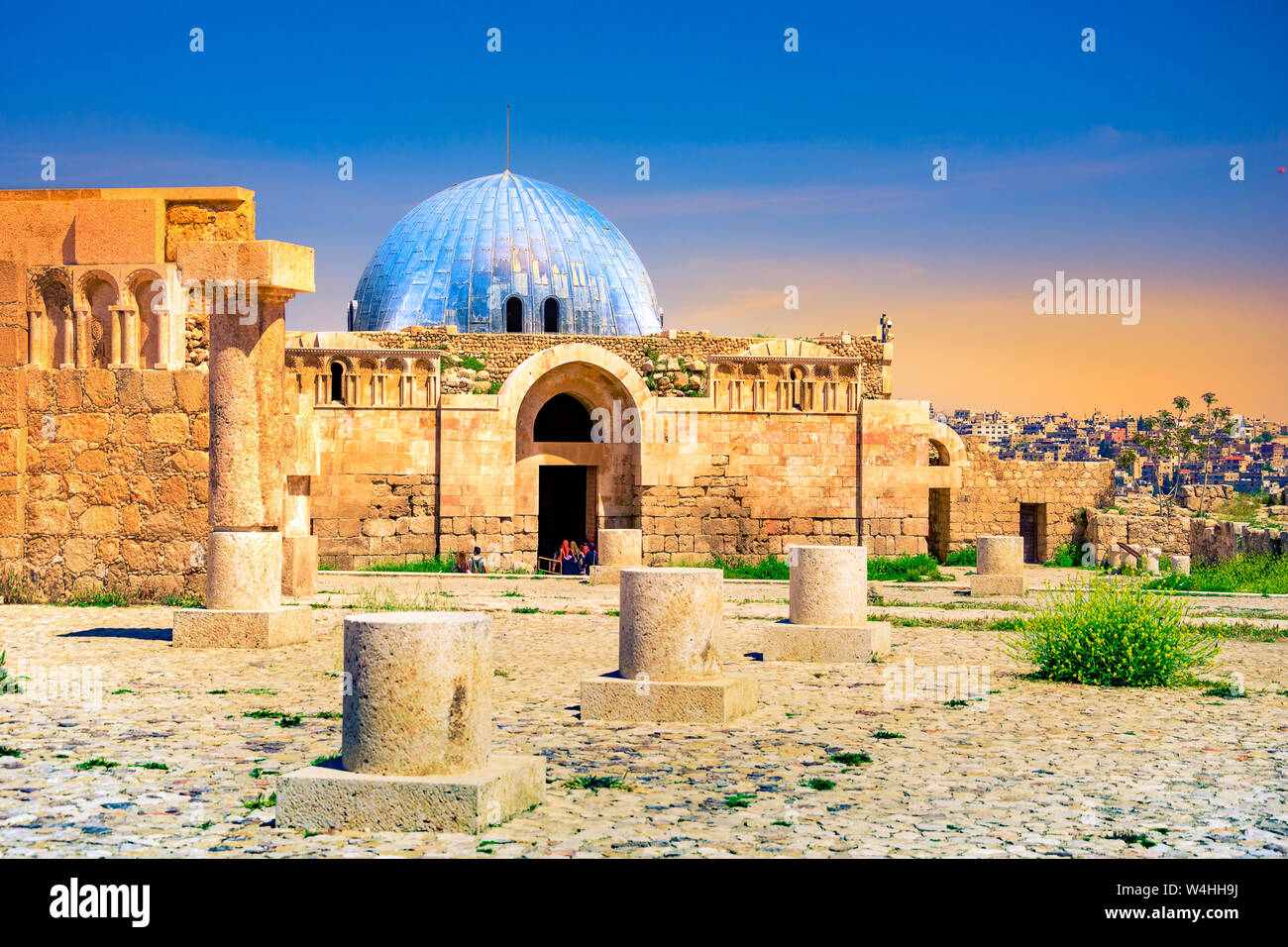 Umayyad Palace presso la cittadella di Amman, Giordania Foto Stock