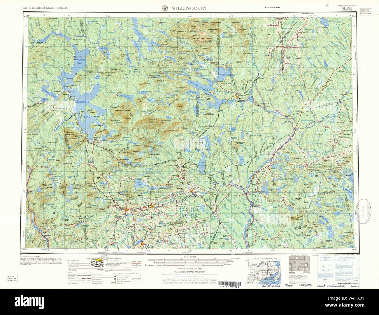 Mappa di millinocket maine immagini e fotografie stock ad alta
