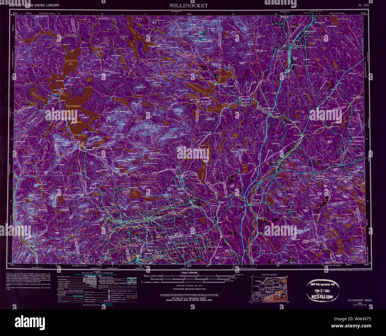 Mappa di millinocket maine immagini e fotografie stock ad alta