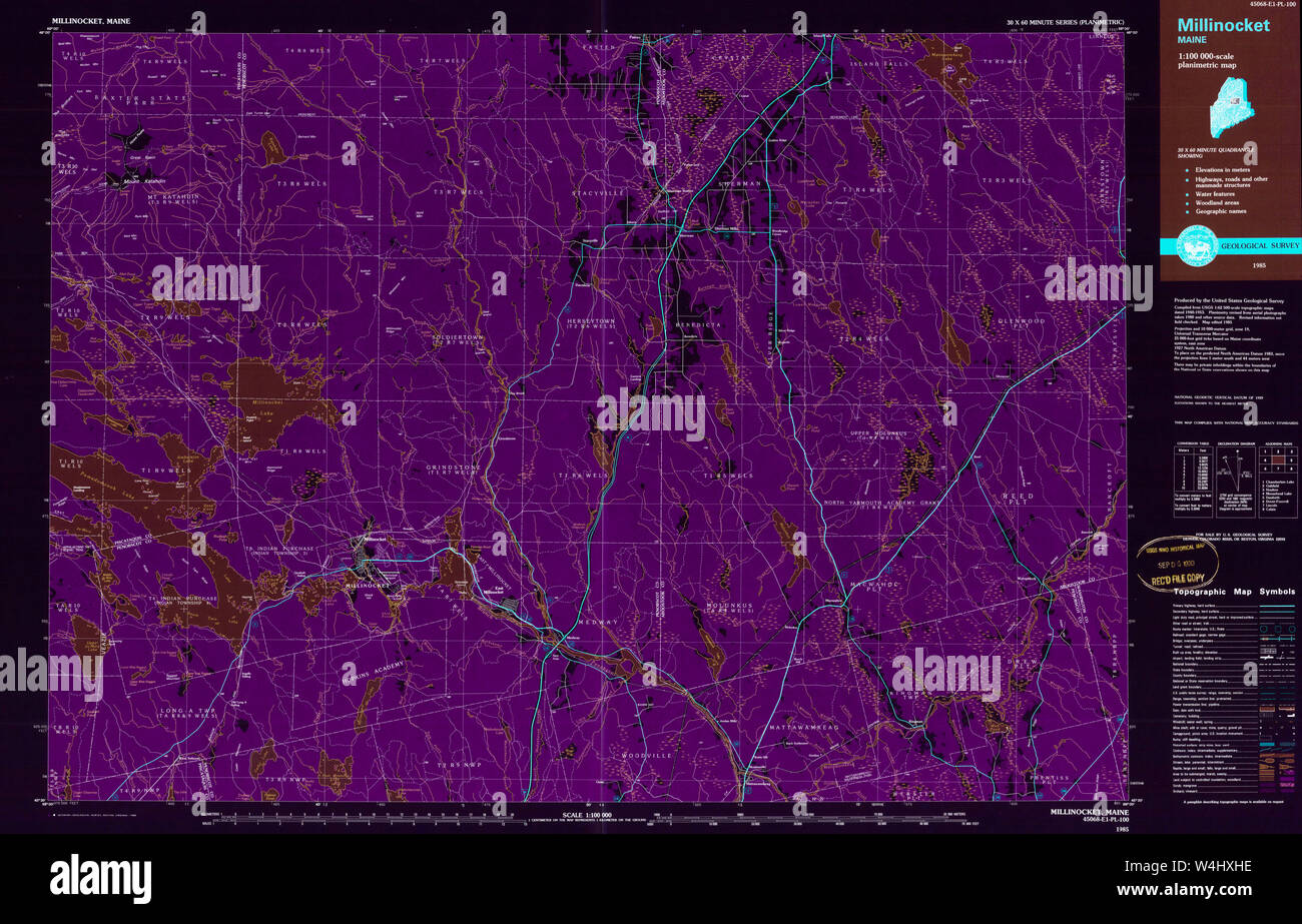 Mappa di millinocket Immagini e Fotos Stock Alamy