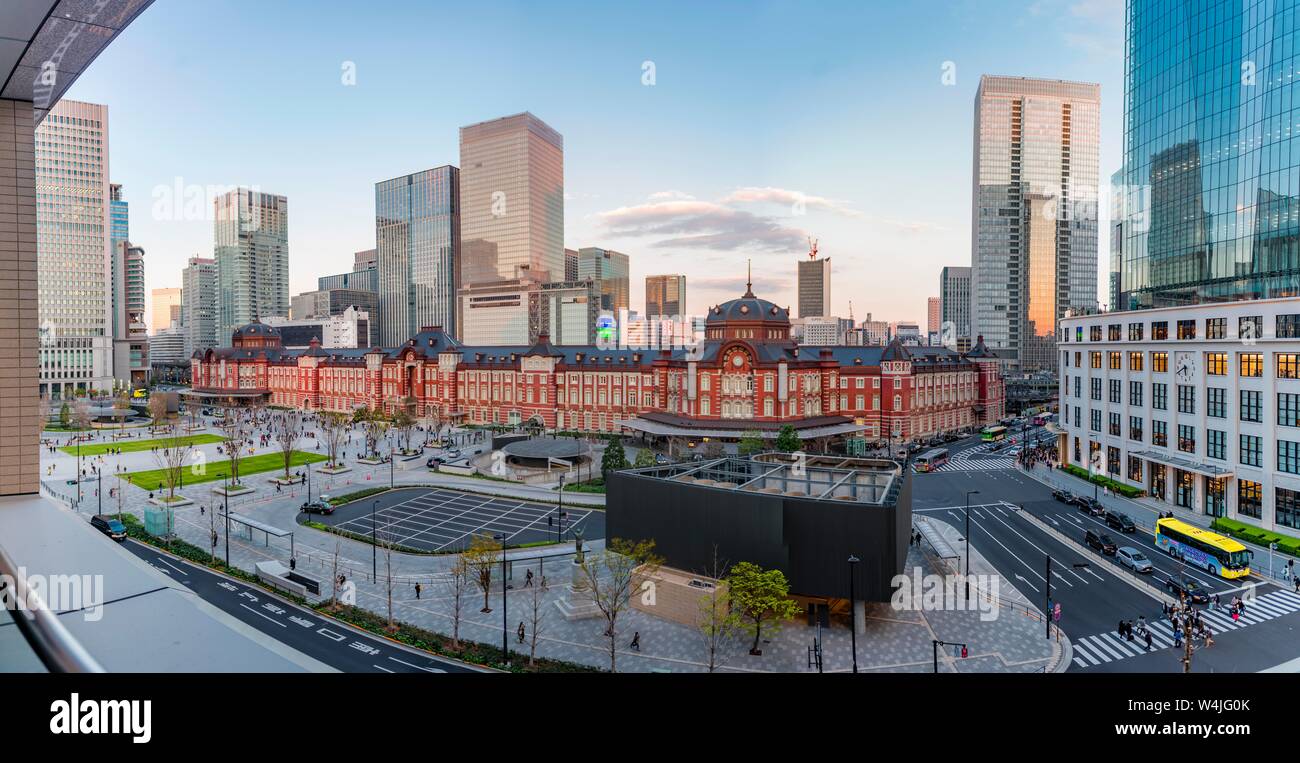 La stazione di Tokyo, Stazione Centrale, Marunouchi Business District, Tokyo, Giappone Foto Stock